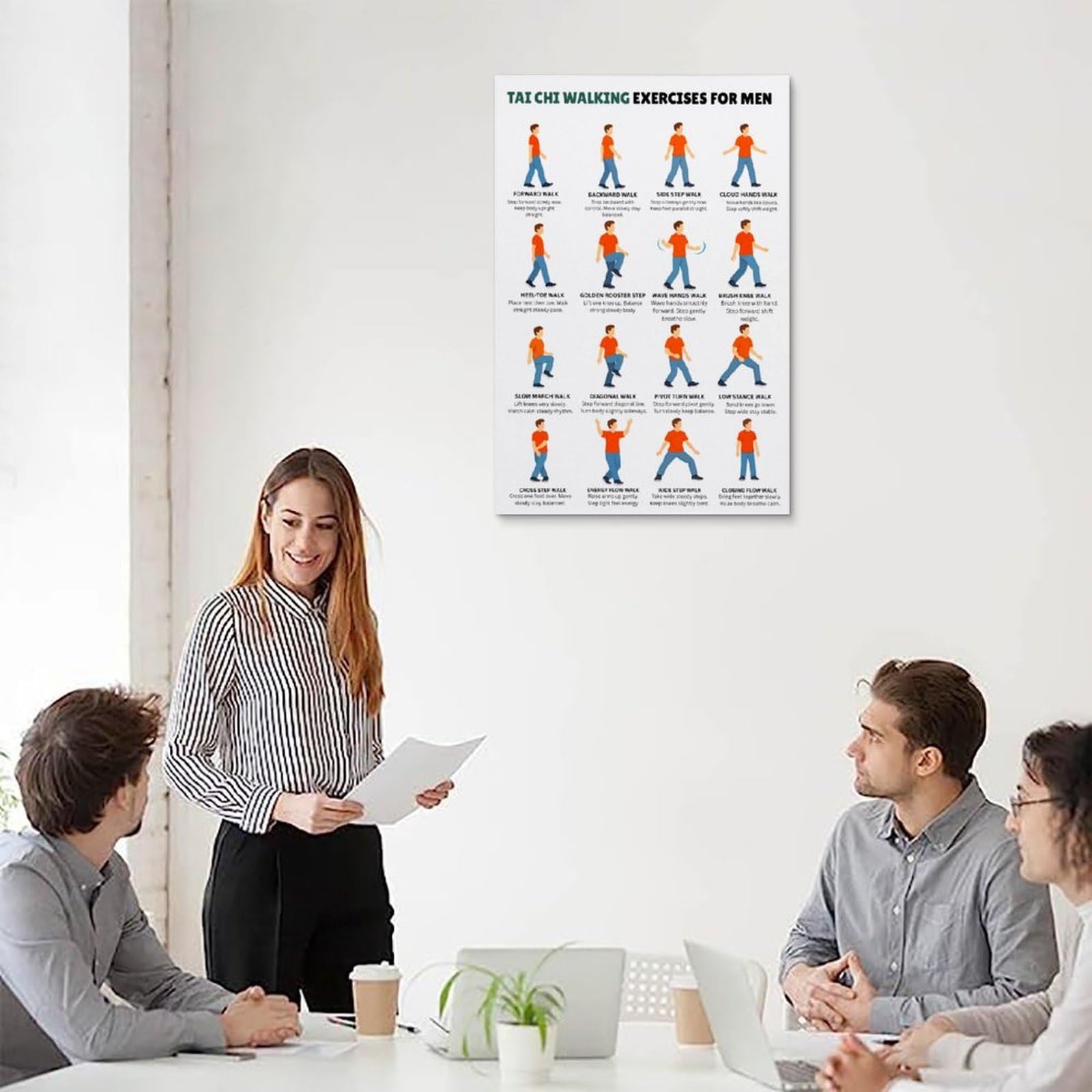 generisch Tai Chi Walking ExercisesModernas Impresiones en Lienzo, Cuadros Decorativos Para Habitación de Niños o Niñas, Murales Para Sala De Estar Y Pinturas Con Motivos Festivos20x30 Pulgadas