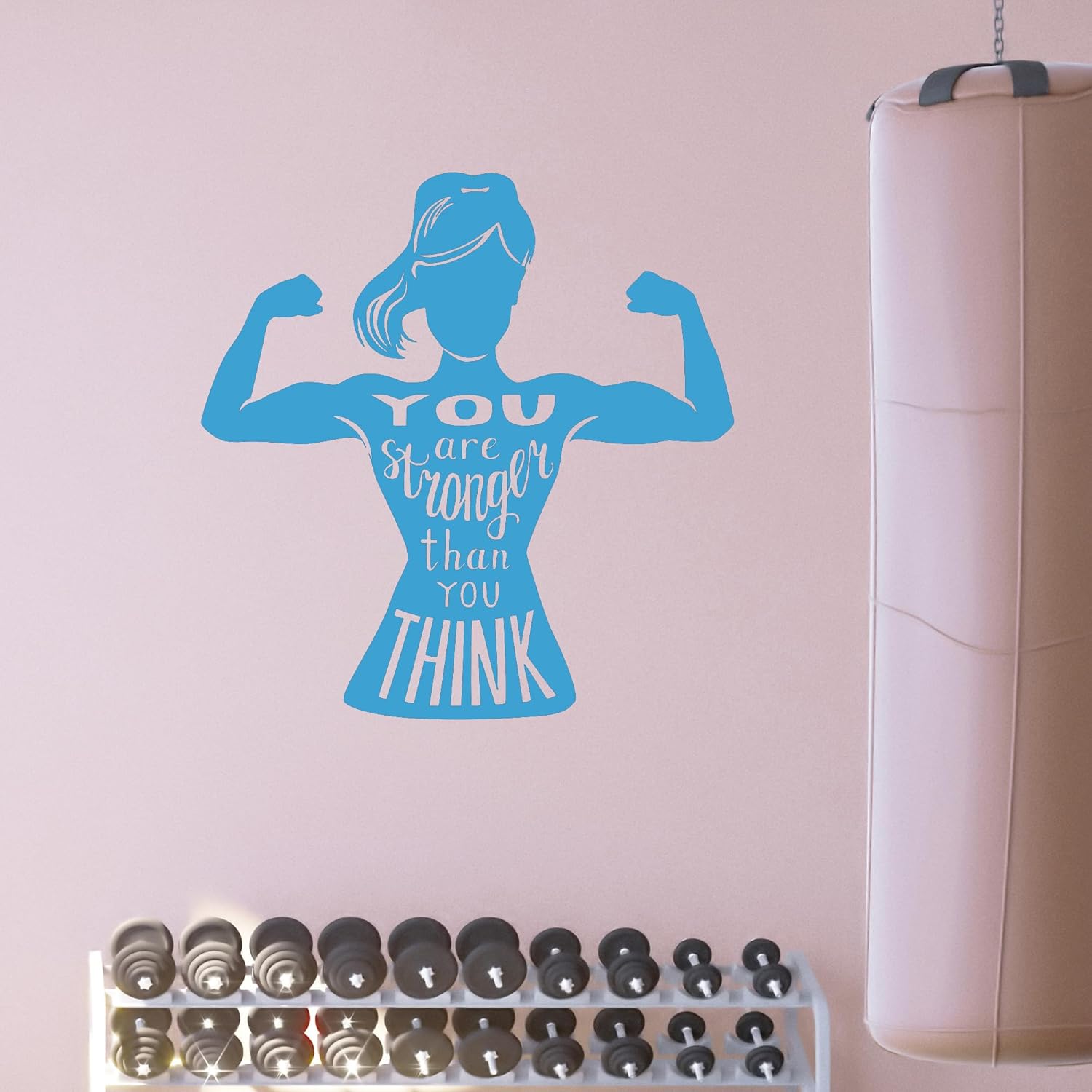 Vinyl Wall Decal Motivational Quote Sport Fitness Girl Gym Stickers Large Decor (3425ig) Black