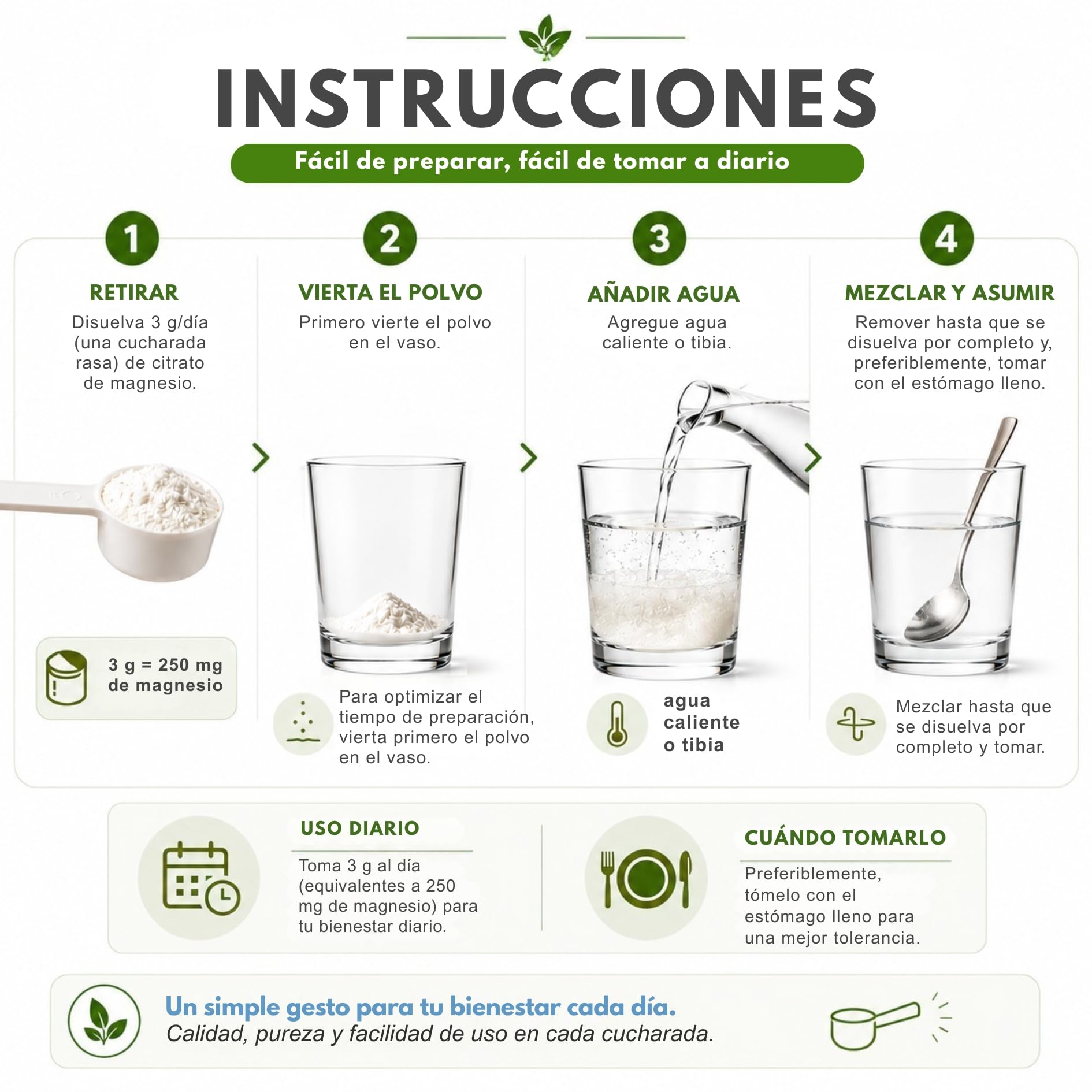 Benessence - Citrato de Magnesio en polvo soluble - Complemento alimenticio - 2 x 500 g