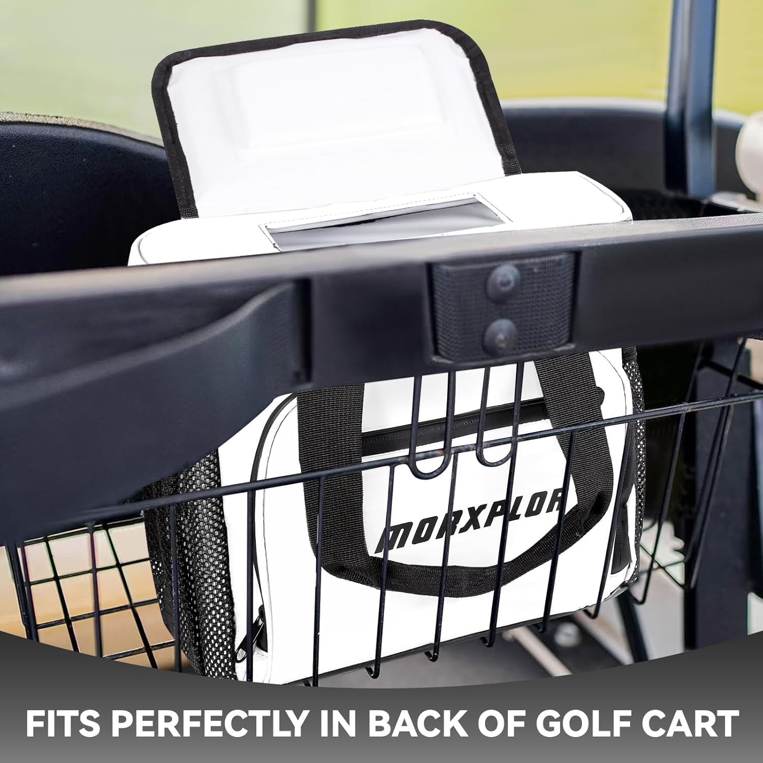 MORXPLOR Golf Cart Cooler with Magnetic Lid 12-Can Insulated Soft Cooler Bag Collapsible for Golf Cart,Golf Accessories,Lunch Camping Cooler Insulated Lunch Bag with Adjustable Shoulder Strap