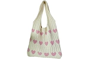 Y2k Vintage Aesthetic Crochet Heart Mesh Beach Shoulder Tote Bag