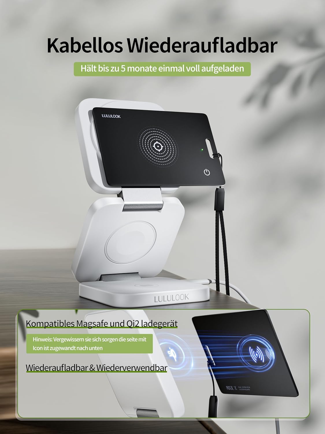 LULULOOK Traqueur de Carte Ultra-Fine - Compatible Apple Find My - Étanche IP67 Noir - Localisation Facile - Image secondaire