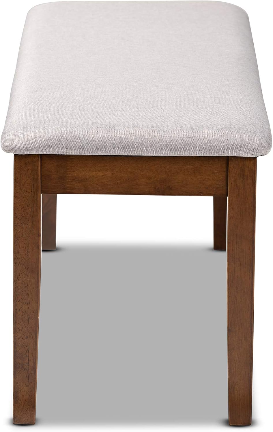 Baxton Studio Teresa Modern and Contemporary Transitional Grey Fabric Upholstered and Walnut Brown Finished Wood Dining Bench