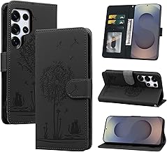 AsWant Handyhülle für Samsung Galaxy S25 Ultra Hülle Premium Lederhülle [Kartenfach] [RFID-Blockierung] Flip Case Tasche Standfunktion Klapphülle Schutzhülle für Samsung Galaxy S25 Ultra (Schwarz)
