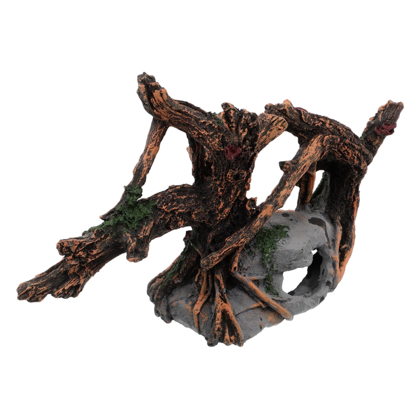 Hohopeti Resin Aquarium Deko Baumstamm Hohl Holzoptik Versteck für Betta Fische Aquarienlandschaft Pflegefrei Robust für Süß Salzwasser Terrarien