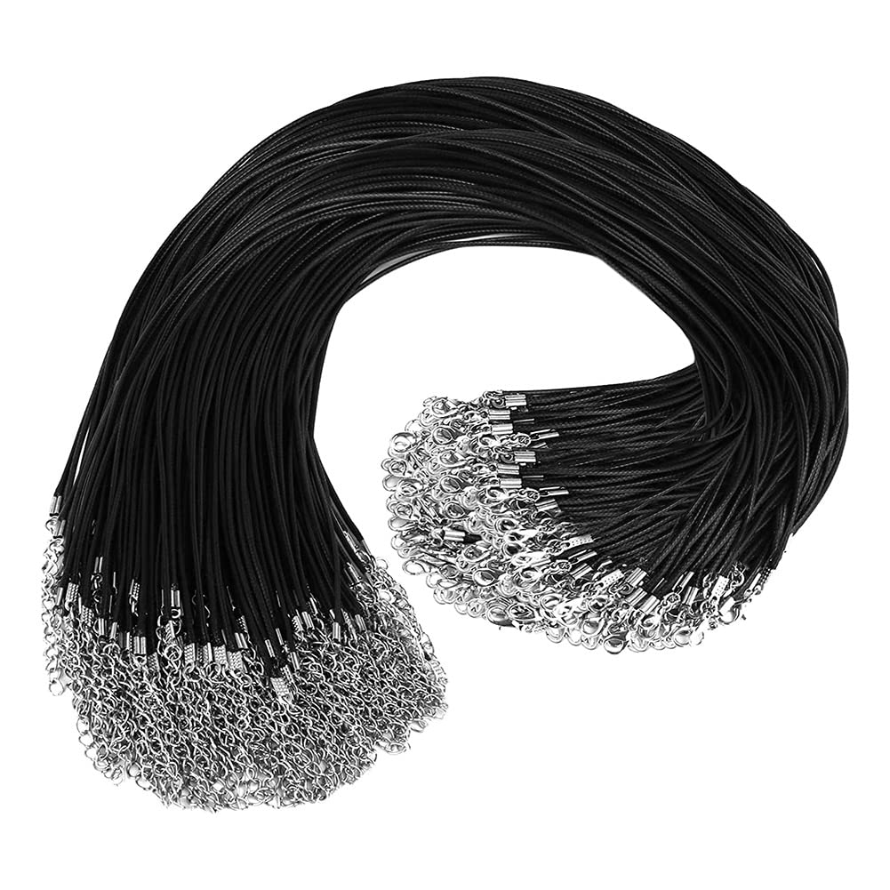 Lascivious 100Pcs Necklace Cord With Clasps,Necklace For Pendants,18Inch Bulk Necklace Chains For Jewelry Making Supplies C