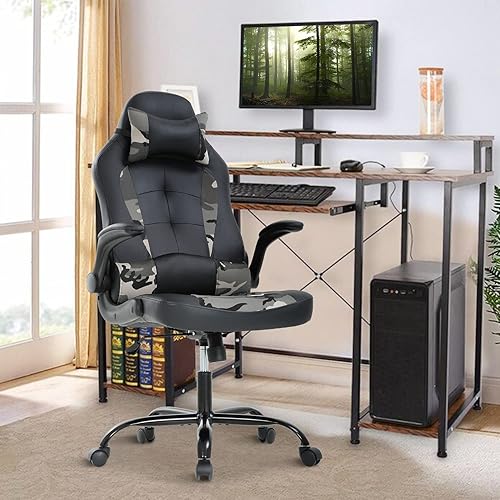 Miniatura 1 de Silla de escritorio para videojuegos, silla de juegos para PC, silla de jugador, cómoda ergonómica de piel sintética, silla de oficina para