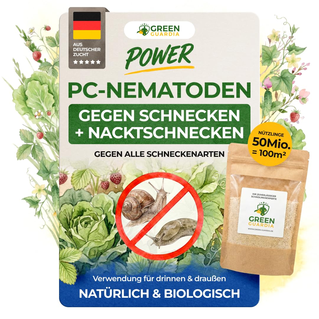 GREEN GUARDIA Power Nematoden gegen alle Arten von Schnecken - biologische Schädlingsbekämpfung, umweltfreundlich, chemiefrei