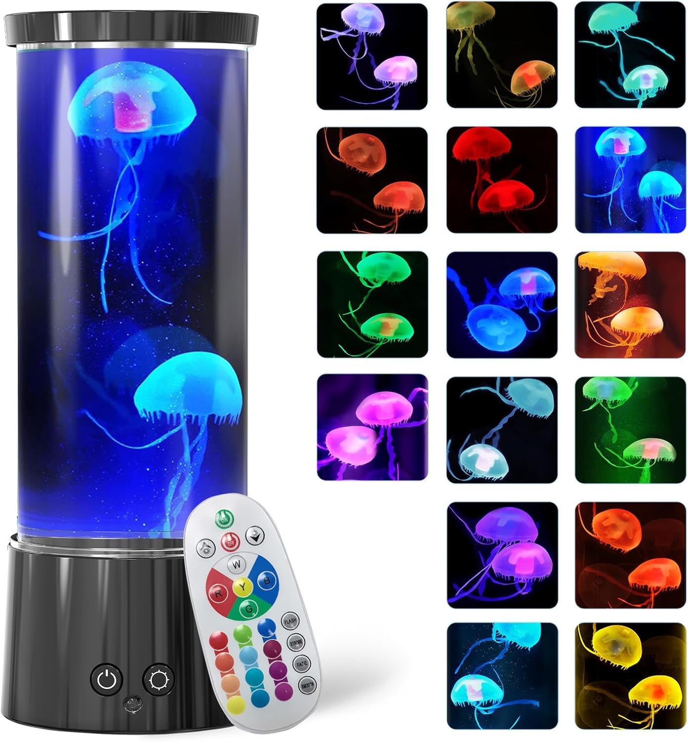 KIKILIVE lavalampe quallen lampe kinder jellyfish lamp led Aquarium mit 17 Farbe ändern dimmbare Nachtlicht für Home Decor Weihnachten Geburtstag Geschenke