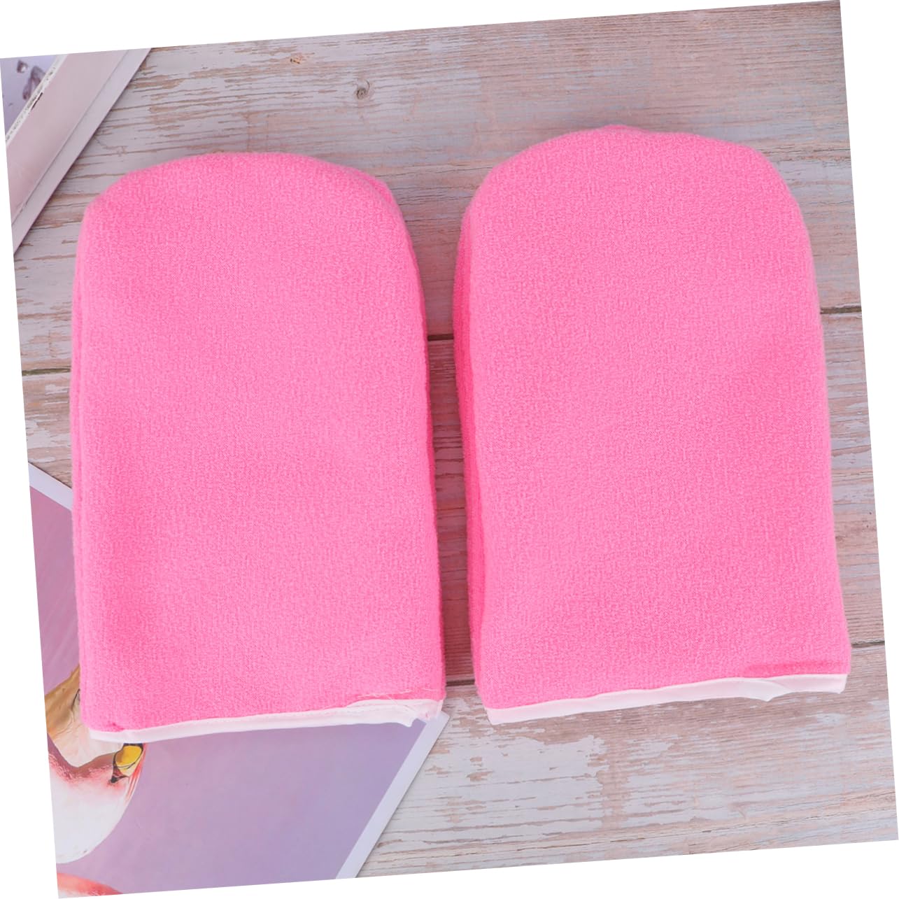 FOYTOKI Paraffin Wax Gloves Hand Spa Mitts for Moisturizing Beauty Treatment Insulated Therapy Gloves Warm and Comforting Pink