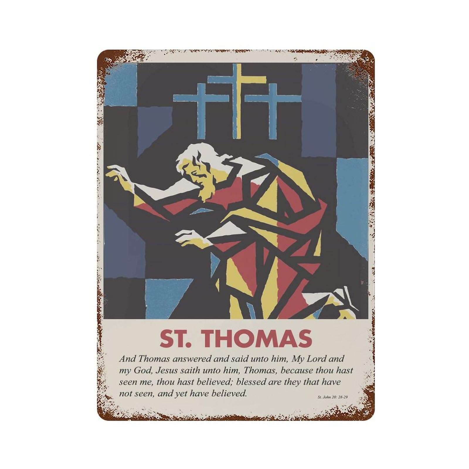 ST THOMAS Decorative Tin Sign 15.7"x11.8", Ideal for Basement, Hobby Room And Garage Decor