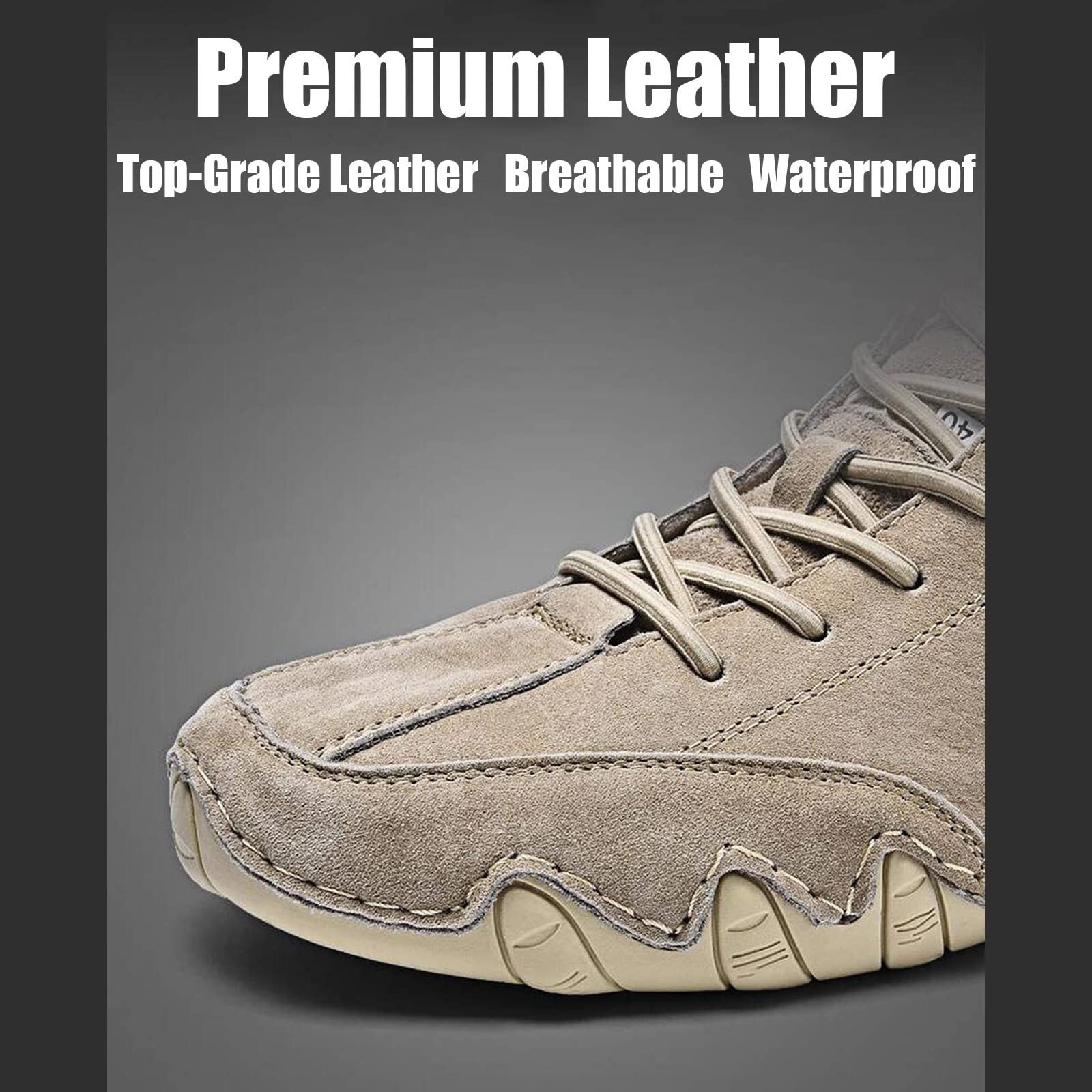 Scarpe Basse Fatte A Mano Italiane, Scarpe Slip On In Morbida Pelle Scarpe Beck for Uomo Scarpe Traspiranti Leggere Antiscivolo Impermeabili Sneakers Casual for Escursionismo E Guida ( Color : Cachi ,