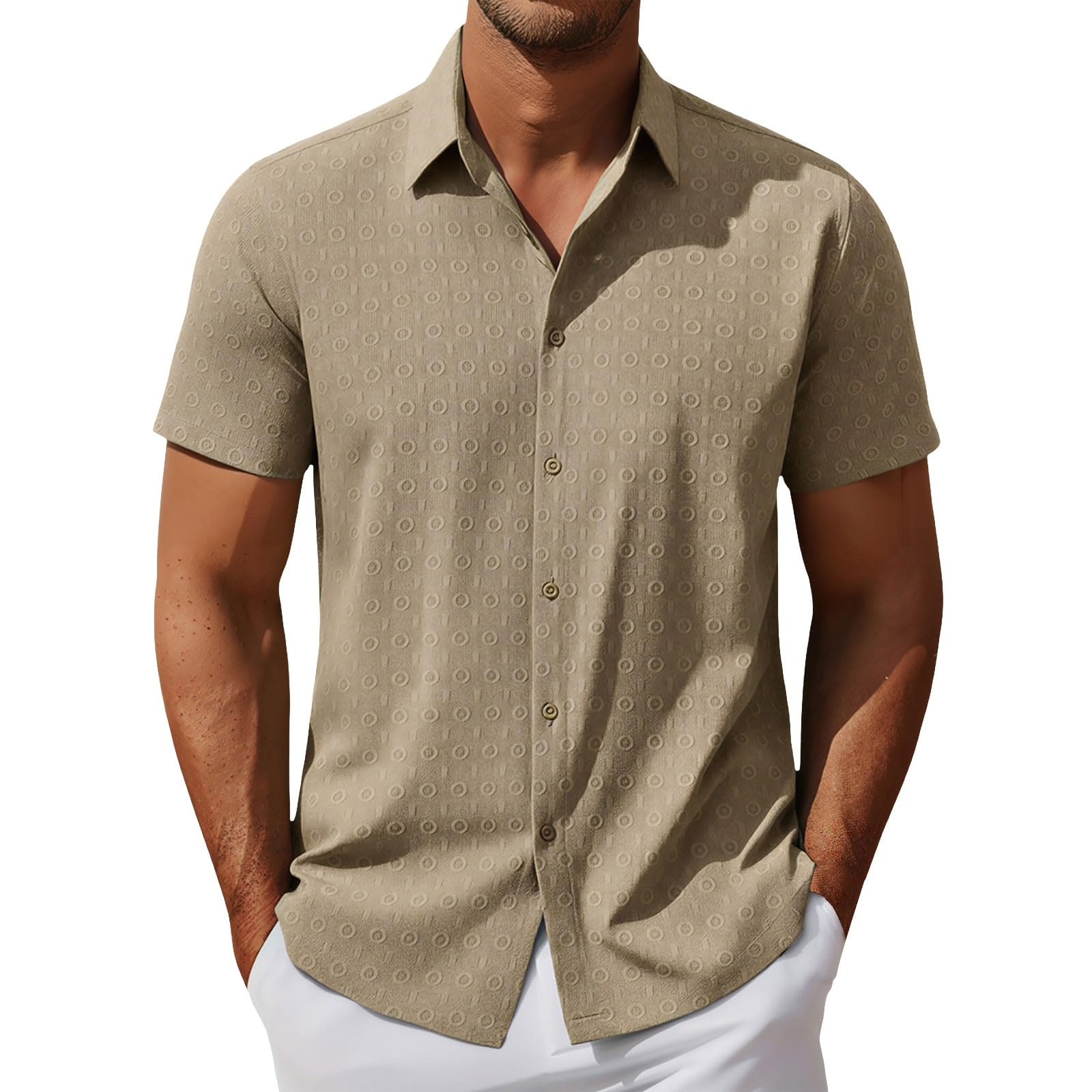 Camisa de Manga Corta para Hombre Casual Verano Playacamisas hombreSencillo y verstil