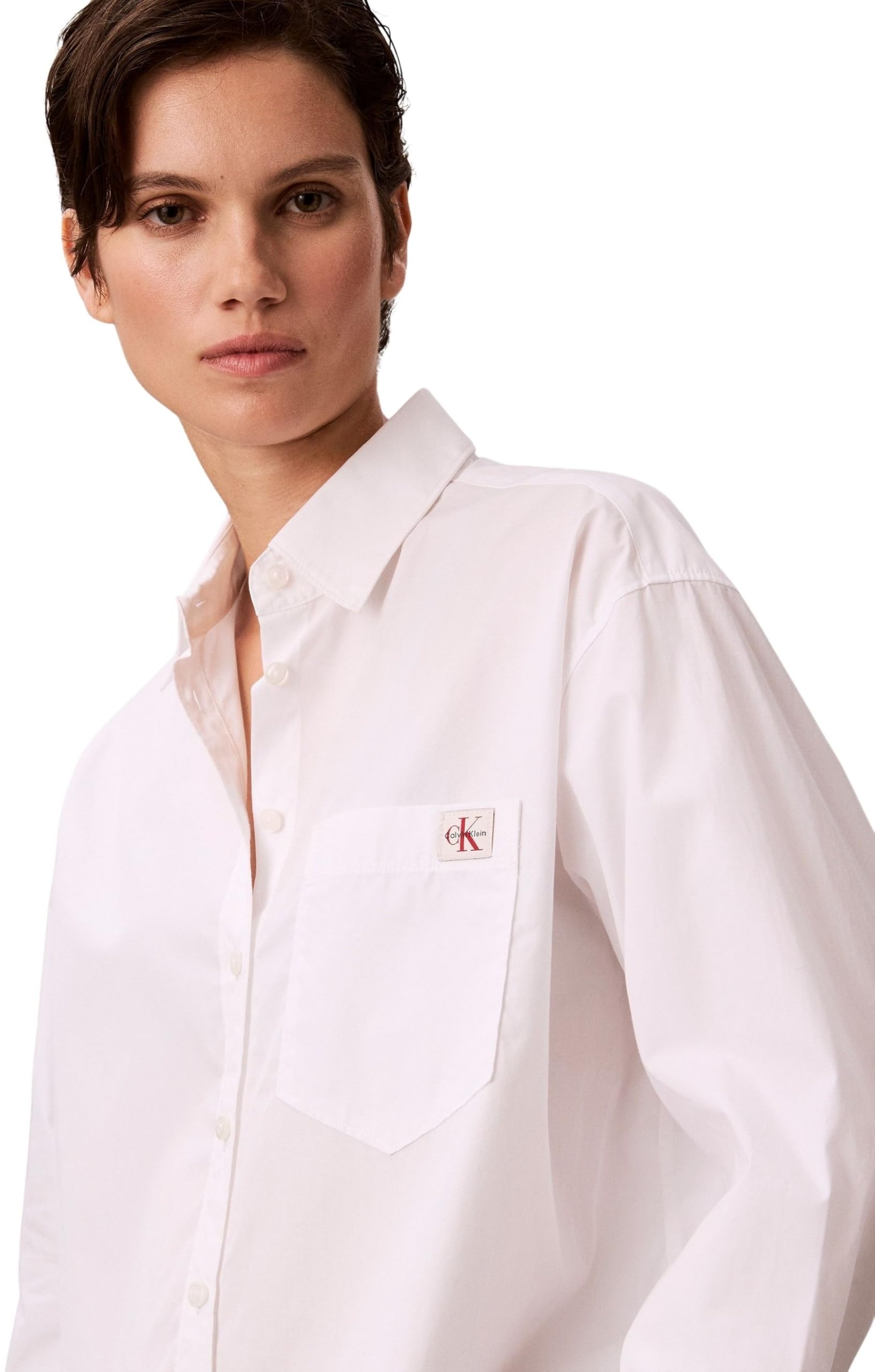 Calvin Klein Cotton Poplin Relaxed Shirt Wove Lv047f147g Altre Camicie Donna