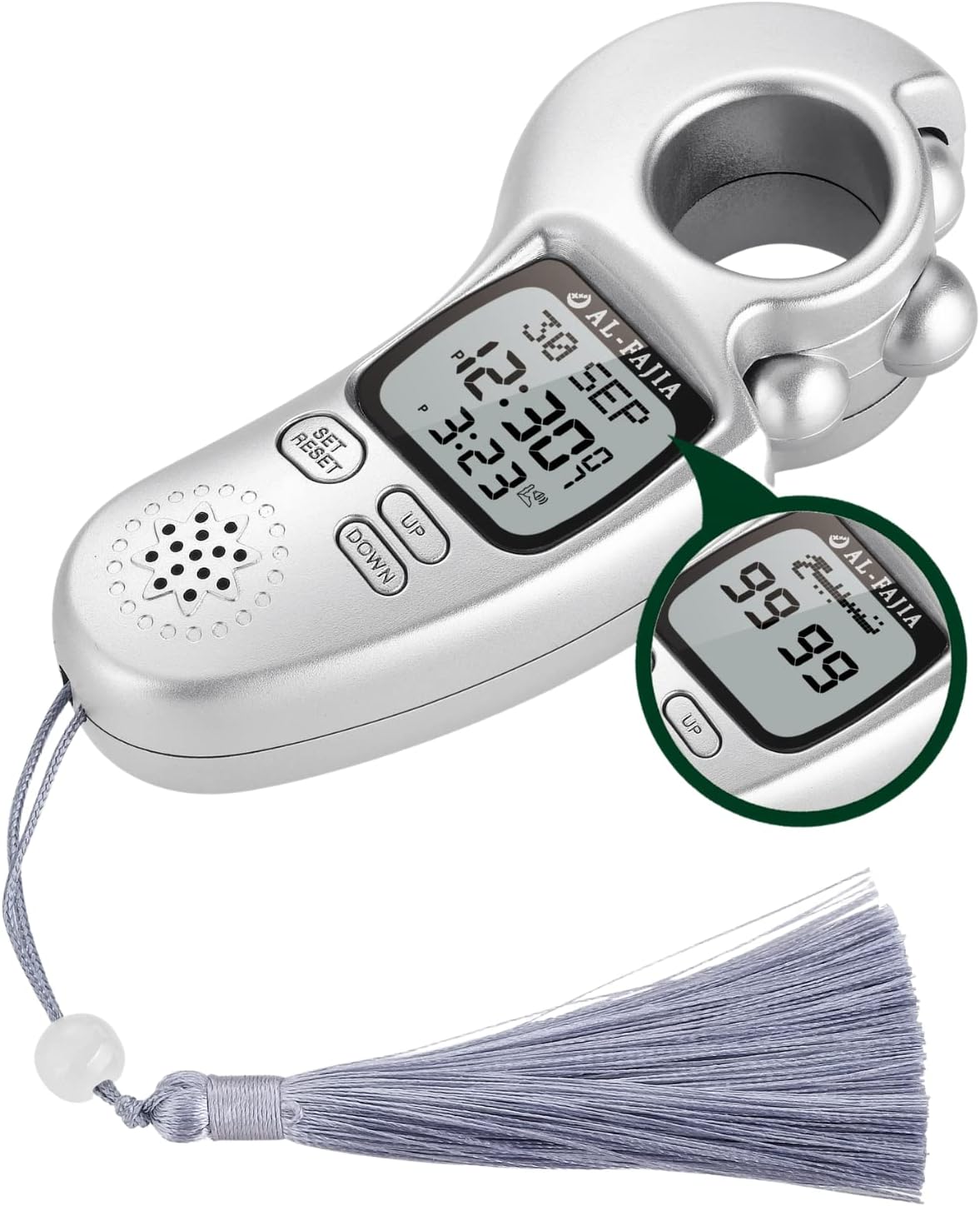 Islamic Prayer Time and Athan Sound Reminder Digital Tasbih Counter, Full Azan Clock for USA and Worldwide, Portable