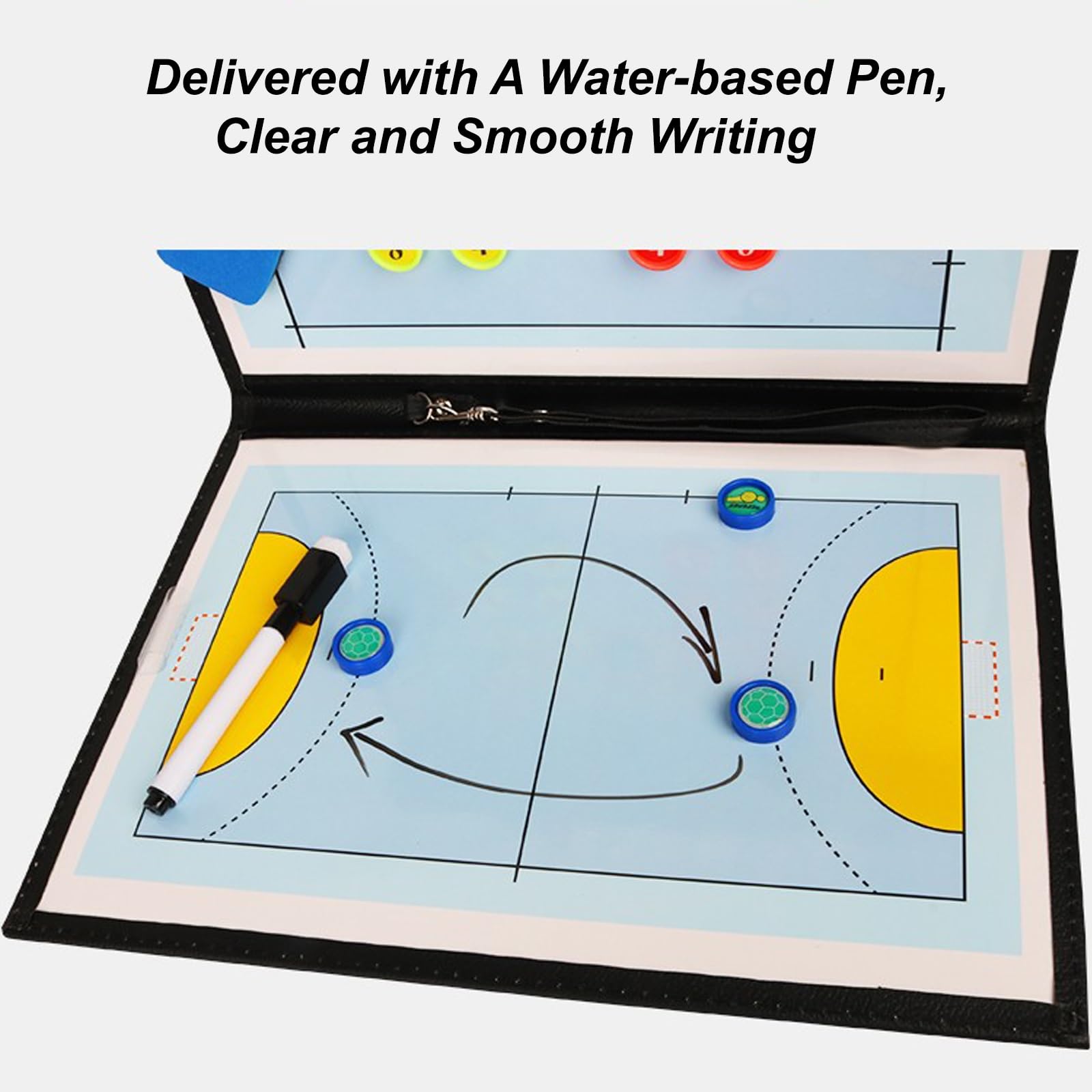 Pizarra Balonmano Entrenador, Pizarra Magnetica Balonmano, Accesorios Completos, Diseño Plegable, Fácil de Transportar, para Enseñanza