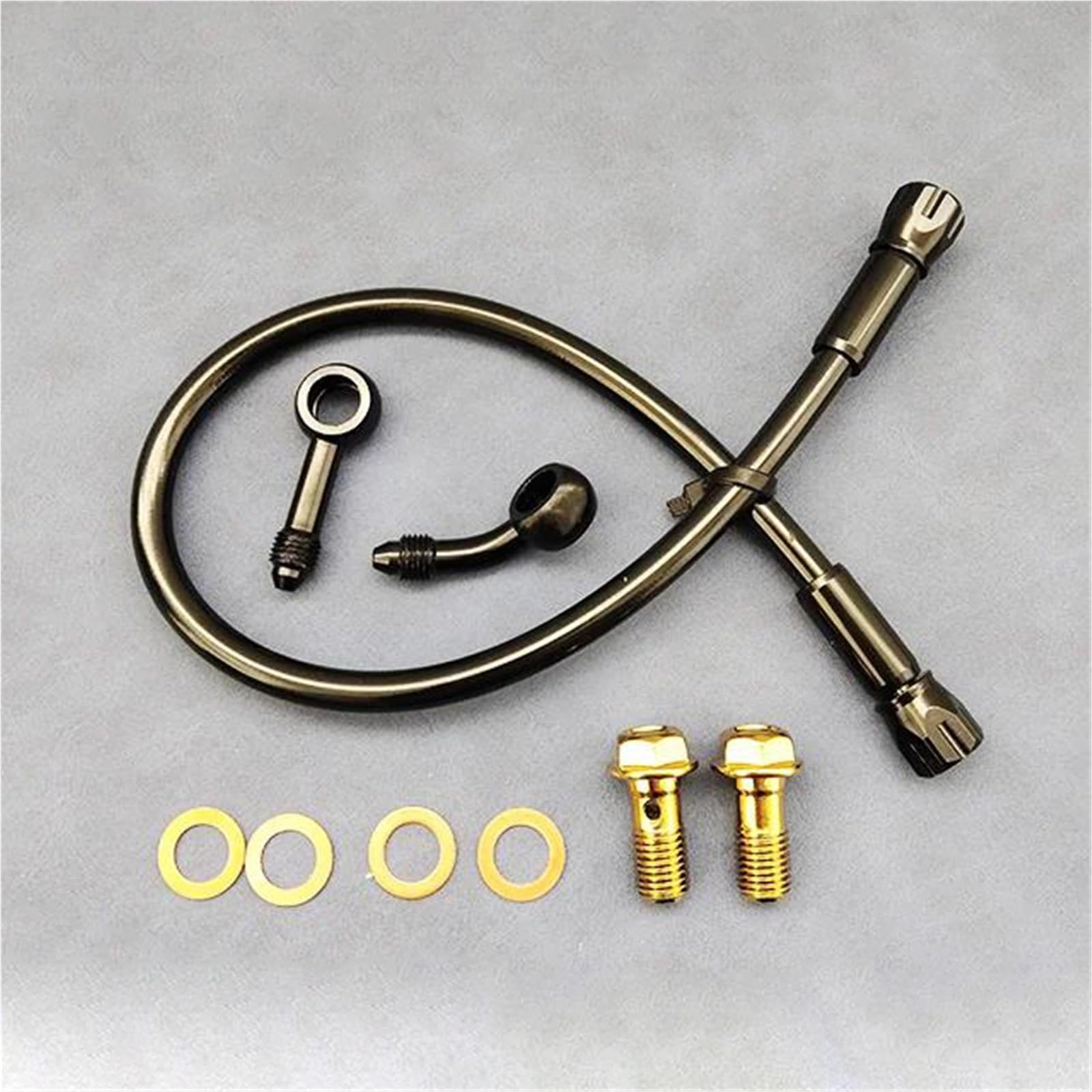 Shqxd One Color Hydraulic Brake Hose 0°-45° Motorcycle Hydraulic Clutch Tube Master Cylinder Brake Hose An3 M10 Braided Oil Pipe Accessories(2500Mm)
