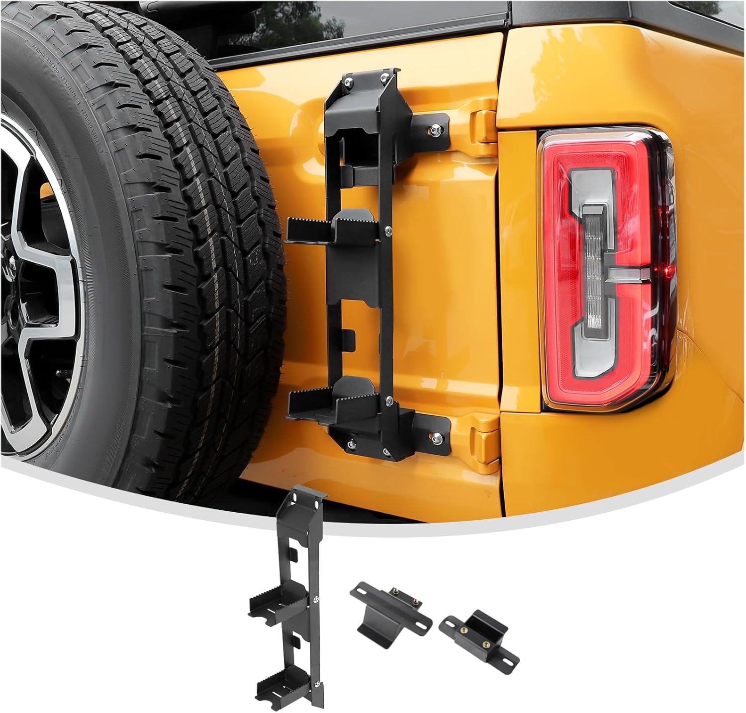 Linskip Tailgate Hinge Step Compatible with Ford Bronco 2021-2025+, Easy Roof Reach, Tailgate Ladder for Bronco Exterior Accessories