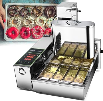 Digital Donut Fryer, Automatic Donut Machine, Commercial Mini Donut Maker Donut Machine Maker, Adjustable Donut Thickness, Stainless Steel