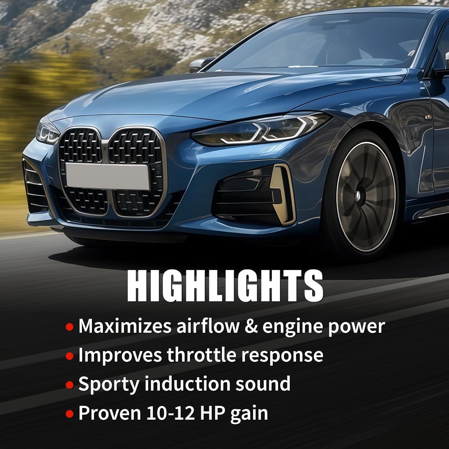 Cold Air Intake Kit with Heat Shield Compatible with 2016-2018 BMW 120i F20, 220i/320i F30, 430i, B48 2.0T Engine