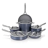 Ninja Ceramic Pro 11-Piece Cookware Set, Non-Stick Pots & Pans Set with Glass Lids, Nontoxic, PTFE Free, Ceramic Coated, Oven Safe, All Stovetops & Induction Compatible, Midnight Blue, CW39011MM Midnight Blue 11 pc