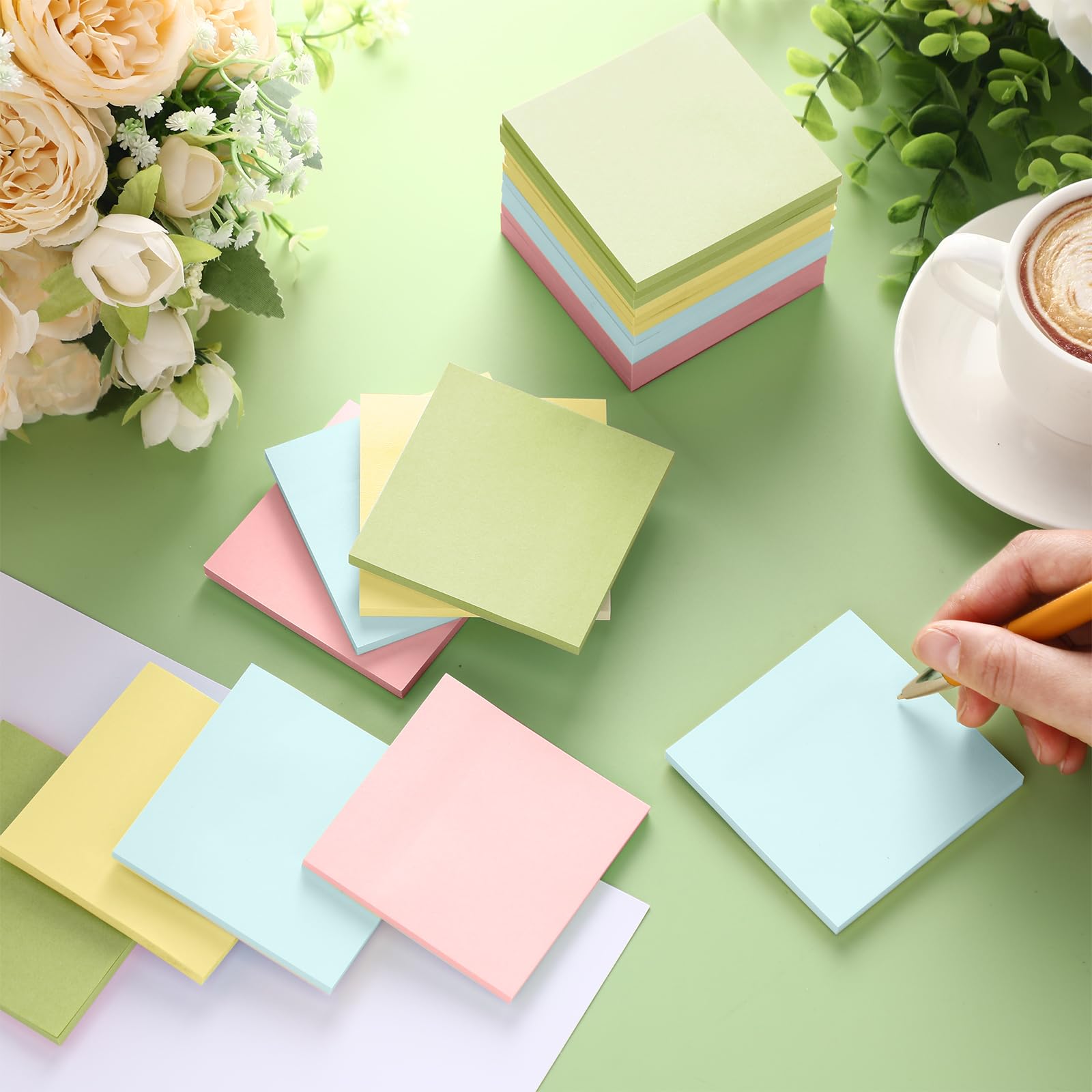 Fainne Haftnotizen für den Schulanfang, selbstklebende Notizblöcke, Papier, Memo für Büro, Schulanfang, Studenten, Lehrer, Essentials (7,6 x 7,6 cm, einfache Farbe), 200 Stück