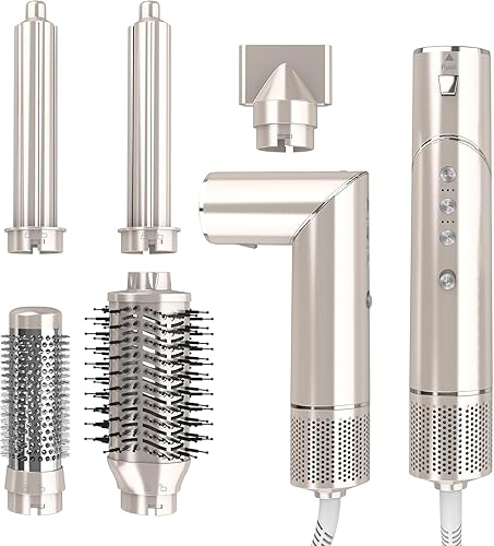Cepillo secador de pelo 5 en 1 de alta velocidad, 110,000 RPM, secado rápido, rizado, voluminizador, alisado, alisado, multipeinador