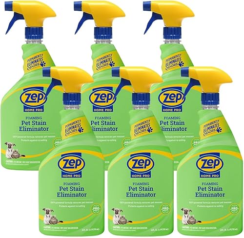 Zep Home Pro - Eliminador de manchas de espuma para mascotas, 24 onzas líquidas (caja de 6) - R53206 - Elimina permanentemente los olores de perros