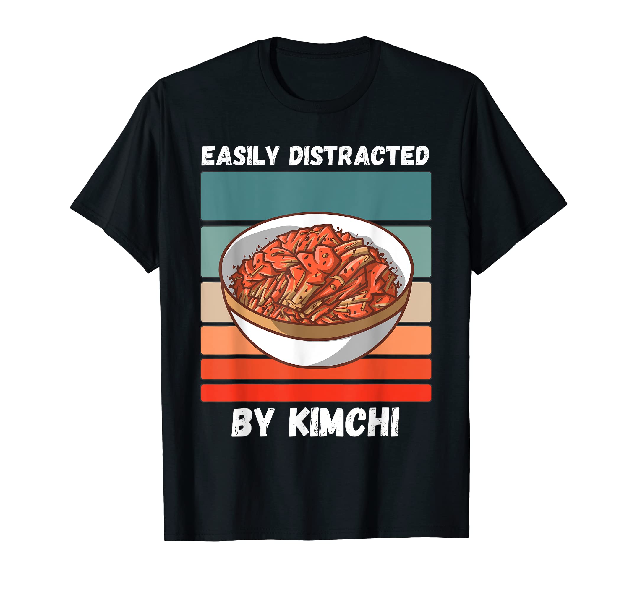 Vintage Easily Distracted By KimchiRetro Food lover T-Shirt
