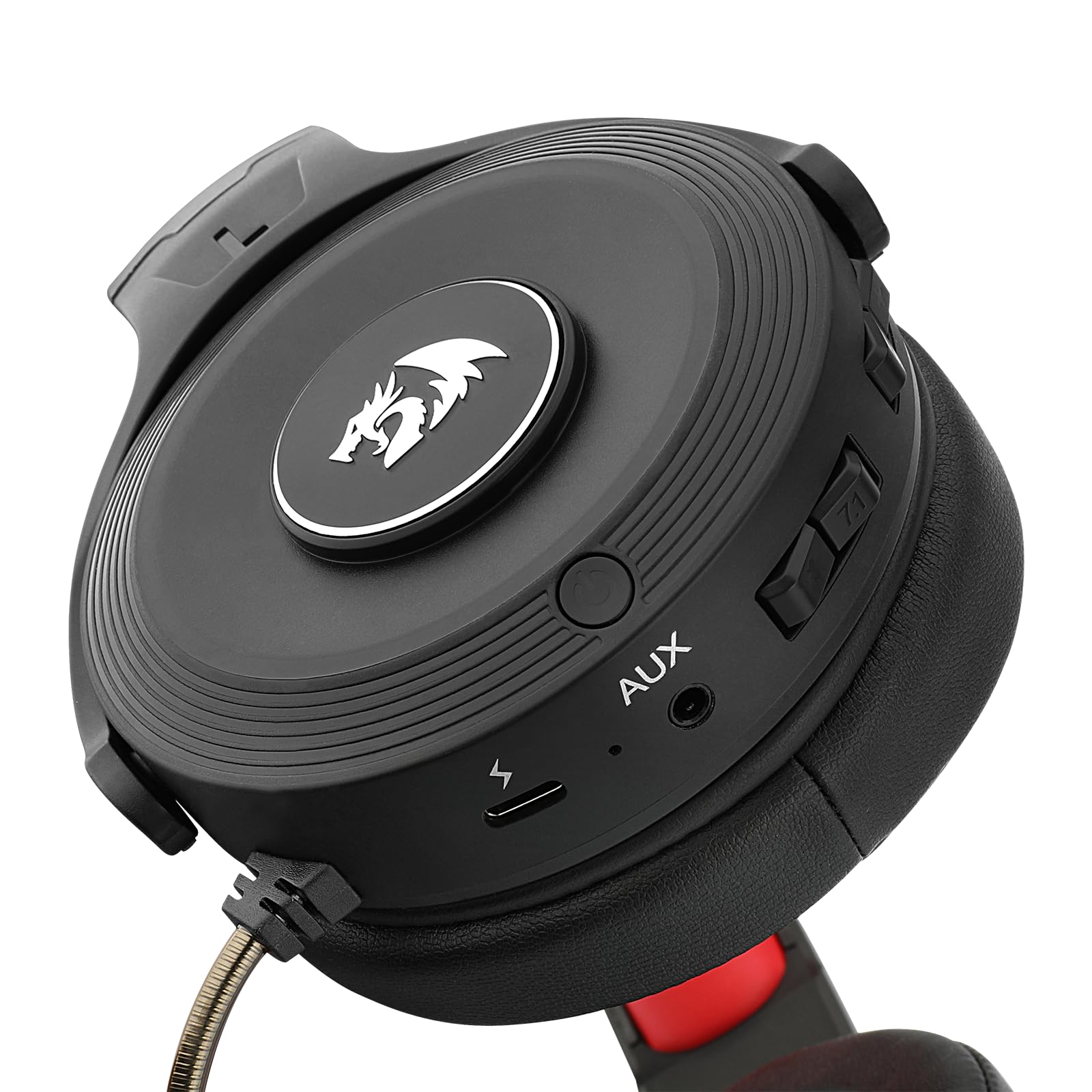 Redragon Pelops Pro H818pro - Cuffie da gioco wireless da 2,4 GHz 7.1 Virtual Surround Sound con porta AUX, per PC