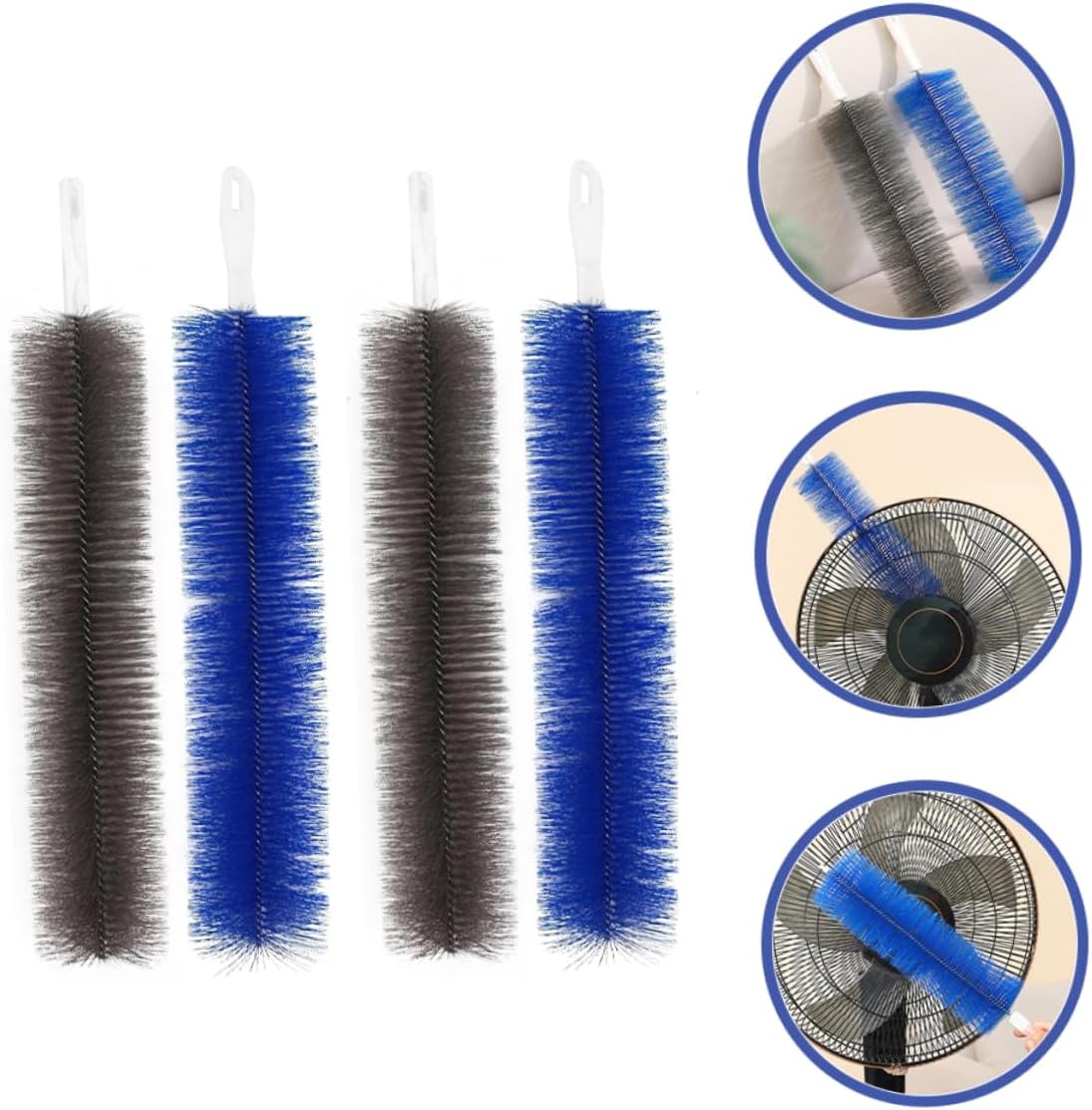 Mobestech 4pcs Fan Dust Cleaning Brush Household Tool for Efficient Fan Blade Cleaning Ergonomic Design for Comfortable Use for Home Appliances