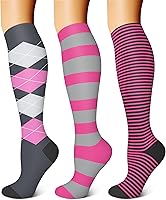 Vista 18 de FEYHAY Calcetines de compresión de cobre (3 pares) de 15-20 mmHg de circulación es la mejor atlética y diaria para hombres y mujeres, correr