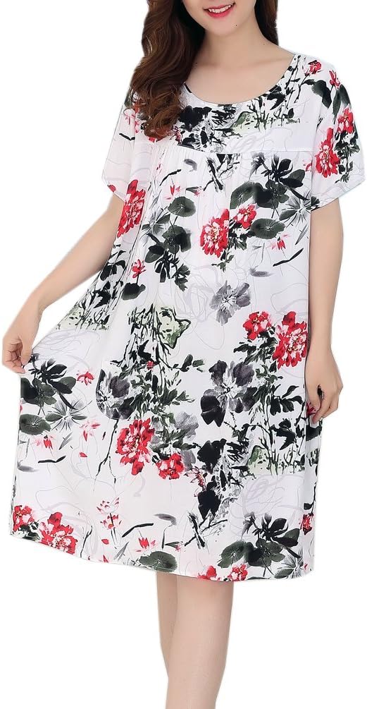 ENJOYNIGHT Women's Sleepwear Cotton Sleep Tee Short Sleeves Sleep Shirt