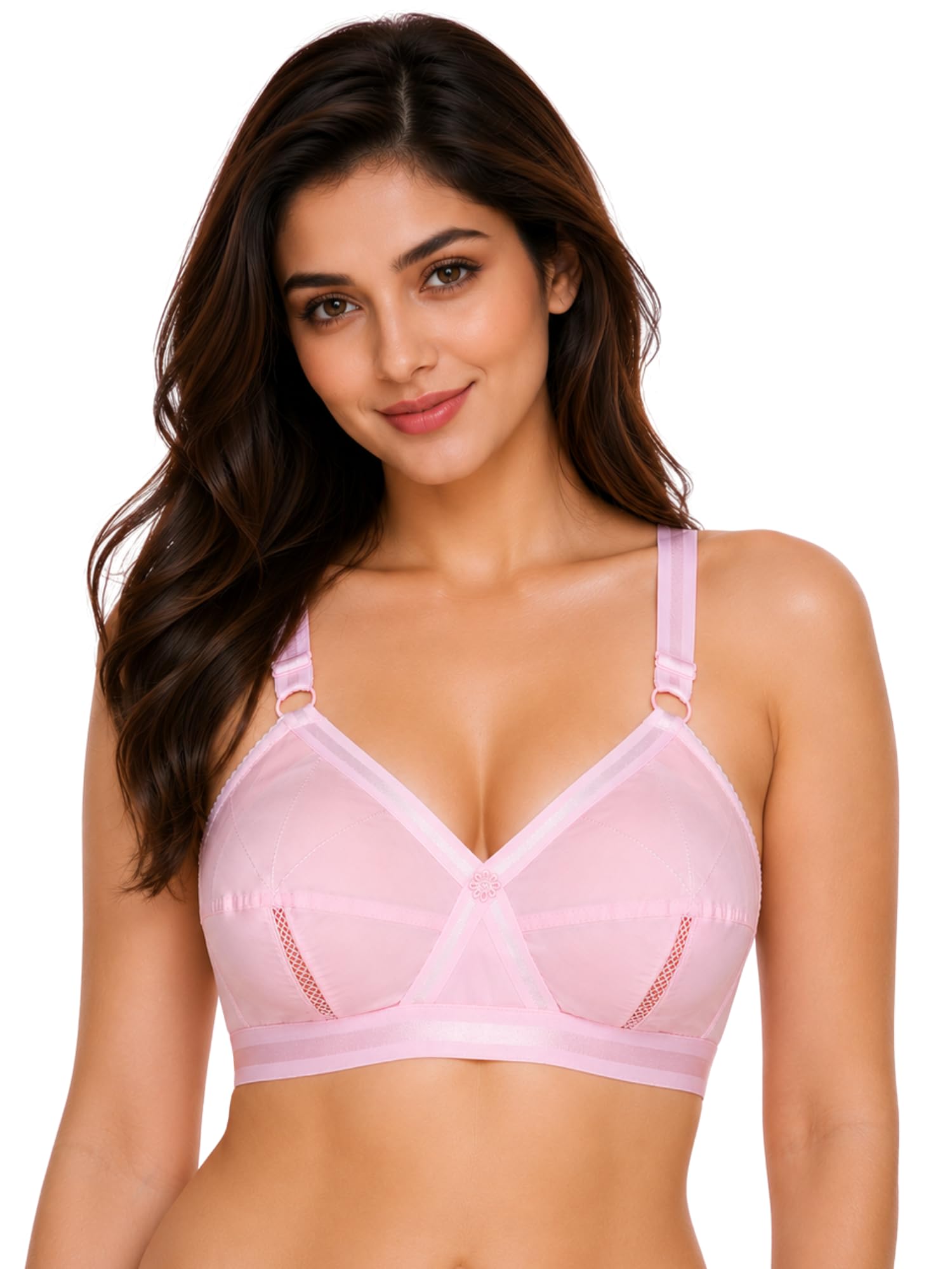 sona Women's Cotton Non-Padded Wire Free Casual Full Coverage Bra-picture-27
