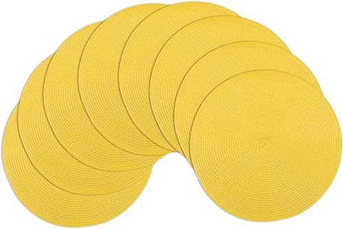 Miniatura 51 de Winknowl Juego de 6 manteles individuales redondos trenzados, lavables, resistentes al calor, para mesas de cocina, comedor, manteles individuales