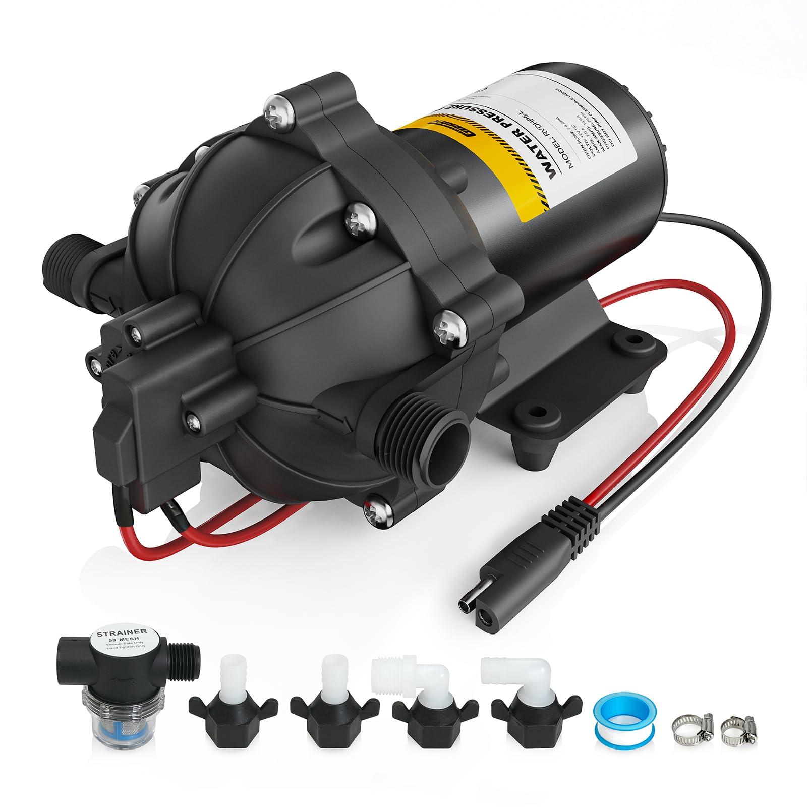 Bomba de diafragma de agua dulce de 12V y 7.0 GPM para vehículos recreativos