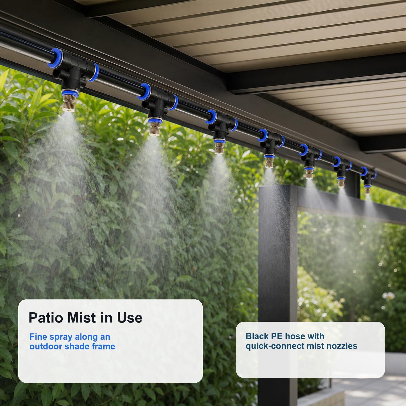 Nebulizador Terraza Exterior,Sistemas De Riego JardíN,Kit Nebulizadores Difusor Agua,Kit De PulverizacióN De JardíN,Nebulizador Terraza Exterior con De LatóN Ajustables