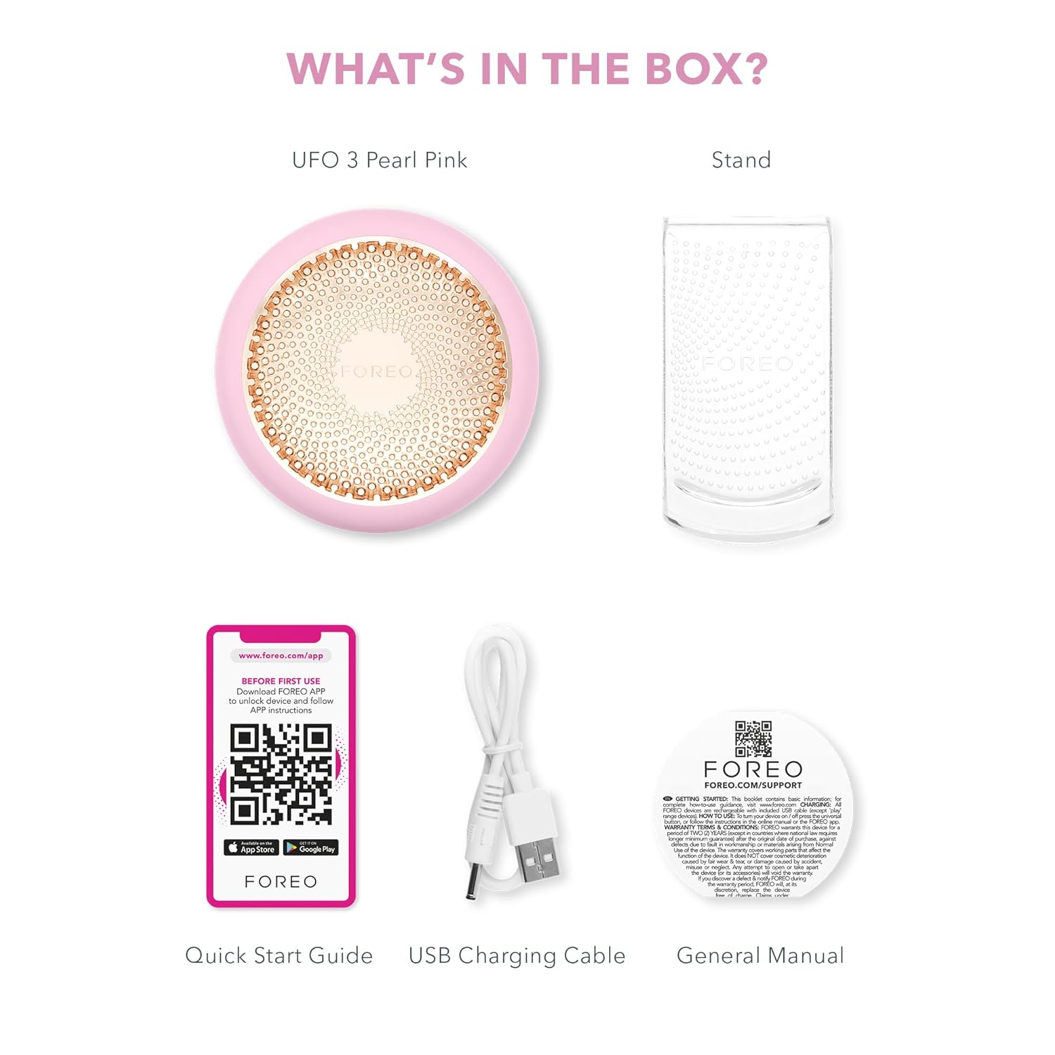 FOREO UFO 3 Deep Face Moisturiser - 5-in-1 Facial Spa - Red Light, Warming, Cooling, Massage, Anti Aging - Face Mask Skin Care - Pearl Pink