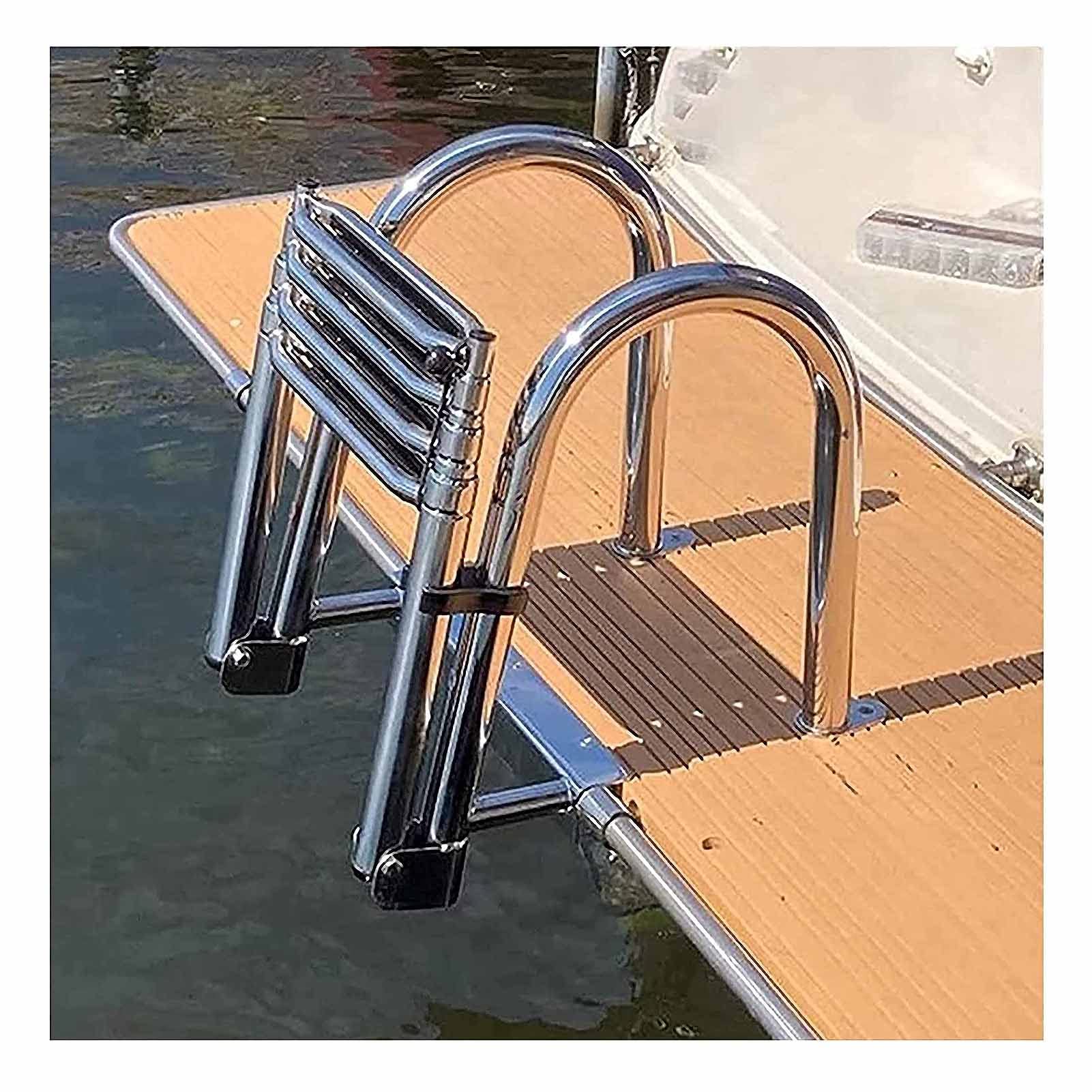 Échelle de quai télescopique en acier inoxydable 4 marches 330 LB