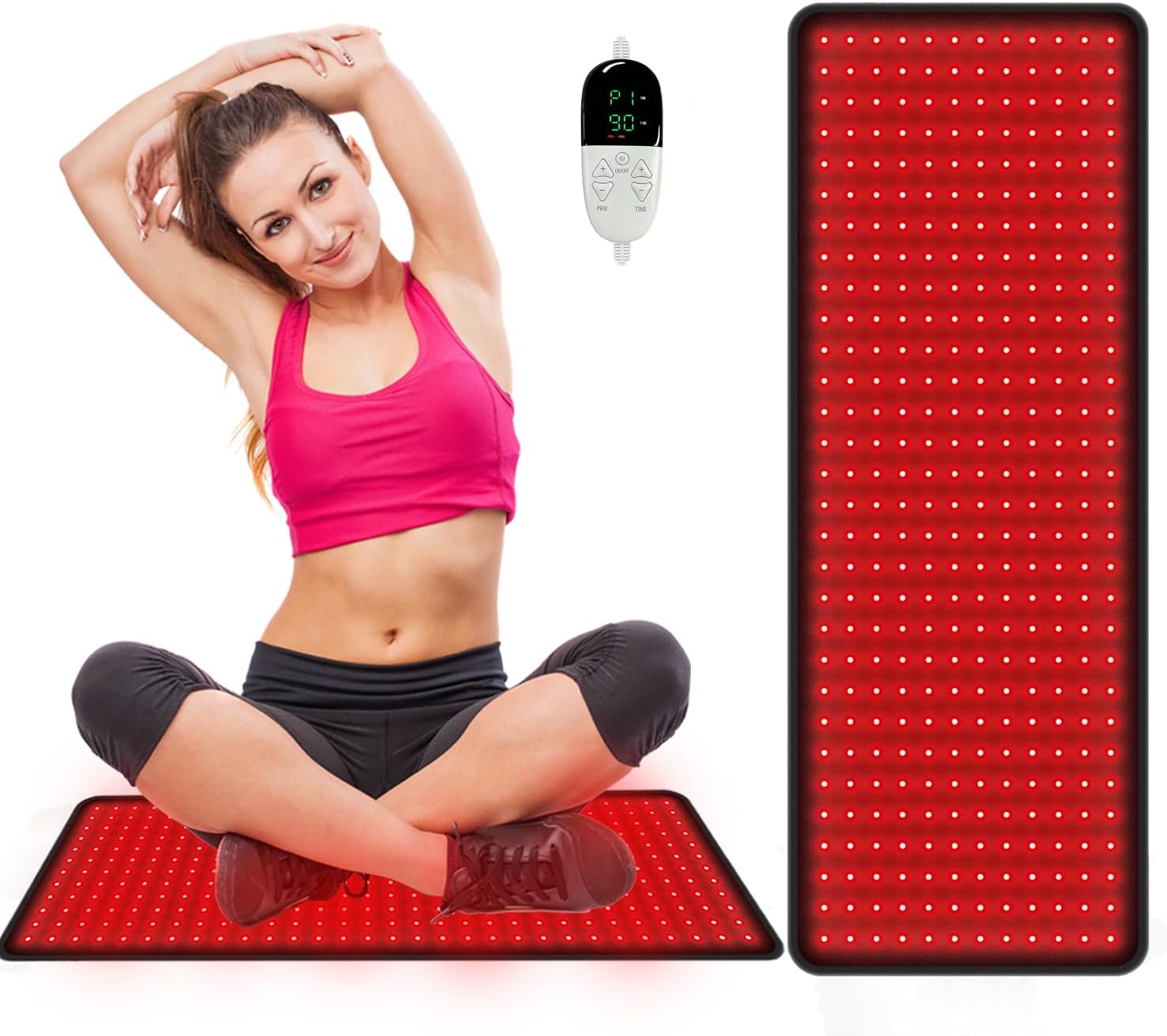 Red Light Therapy 360 LED Lights Pad for Body,31.5" * 11.8"660nm & 850nm Wavelengths Large Therapy Pad for Body Back Waist Joint Pain Relief