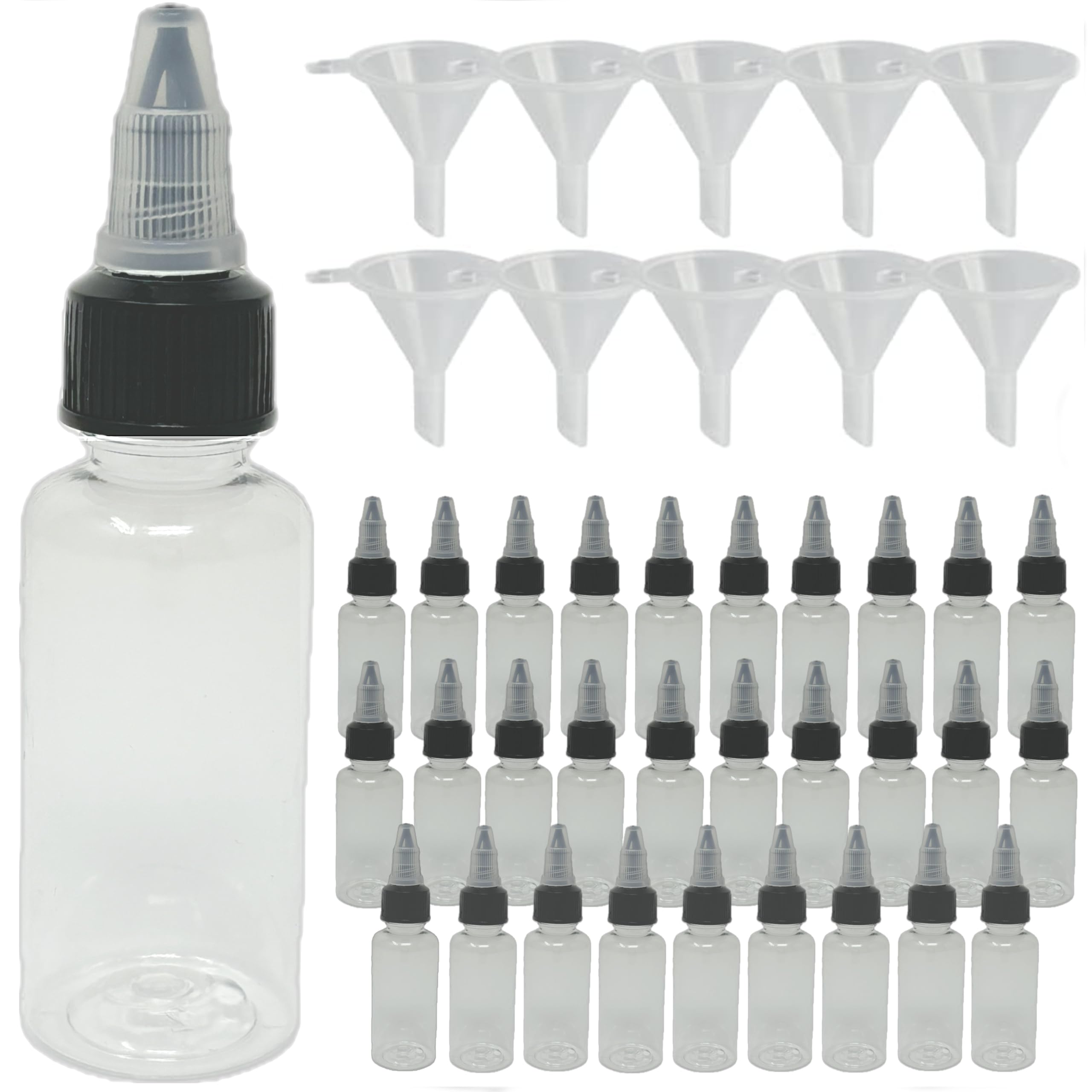 Amazon.co.jp: ドロッパーボトル 透明 ボトル 30ml 30個セット 漏斗