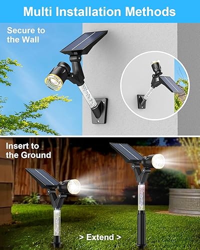 Miniatura 6 de XMCOSY+ Focos solares para exteriores, 3 modos de iluminación, luces solares ajustables todo en 1 para exteriores, impermeables, del atardecer al