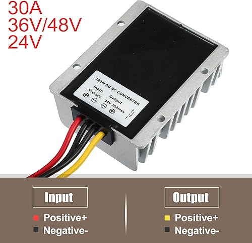 Miniatura 2 de X AUTOHAUX 36V/48V a 24V 30A Reductor Automático Buck Boost Step Down Up Regulador Transformador Universal para Carritos de Golf Scooters