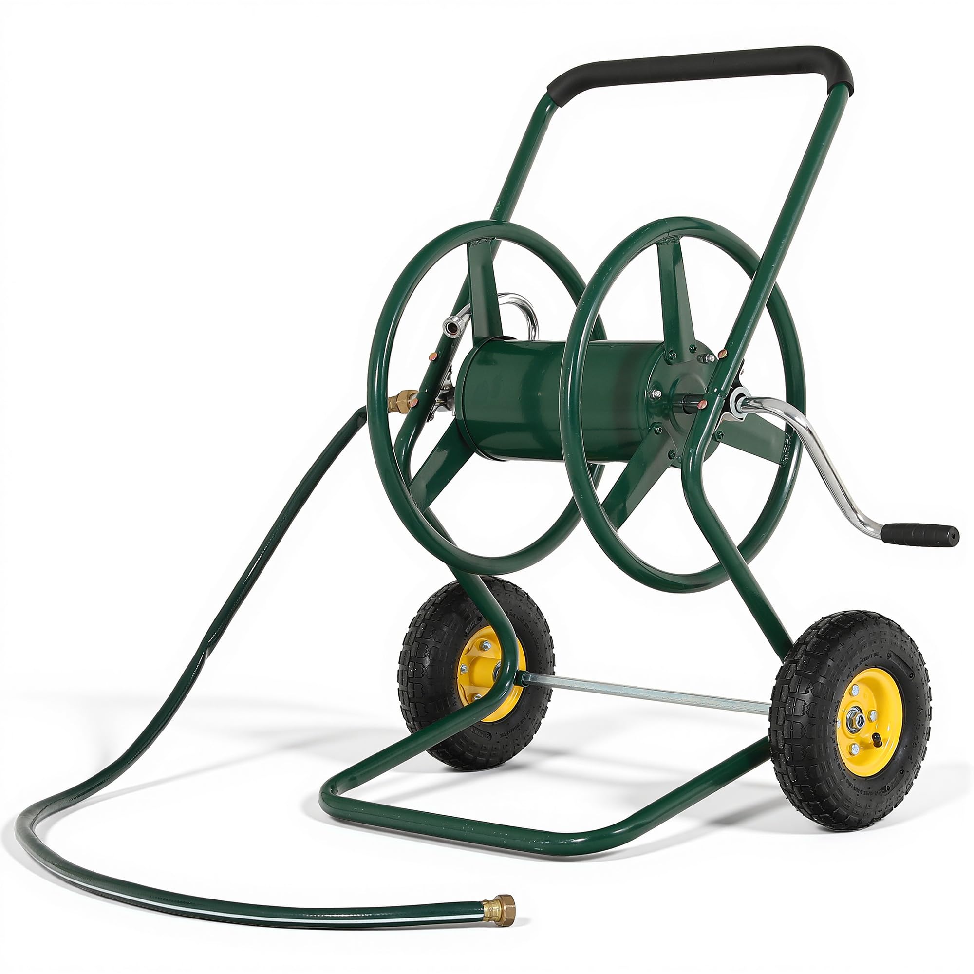 Hose Reel Cart, Garden Hose Cart with 4 Wheels,Holds 250ft