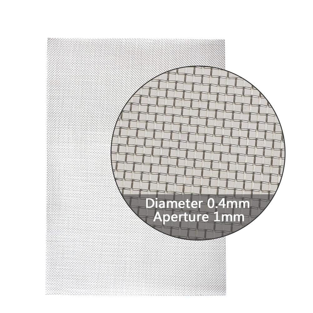 Stainless Steel 304 Woven Wire Mesh Sheet - 15 Mesh, 0.4mm Hole, 1mm Thickness - Ideal for Air Ventilation, Window Screens, Mosquito Nets, Rat Barriers, and Window net, door (3 feet x 3 feet) 2