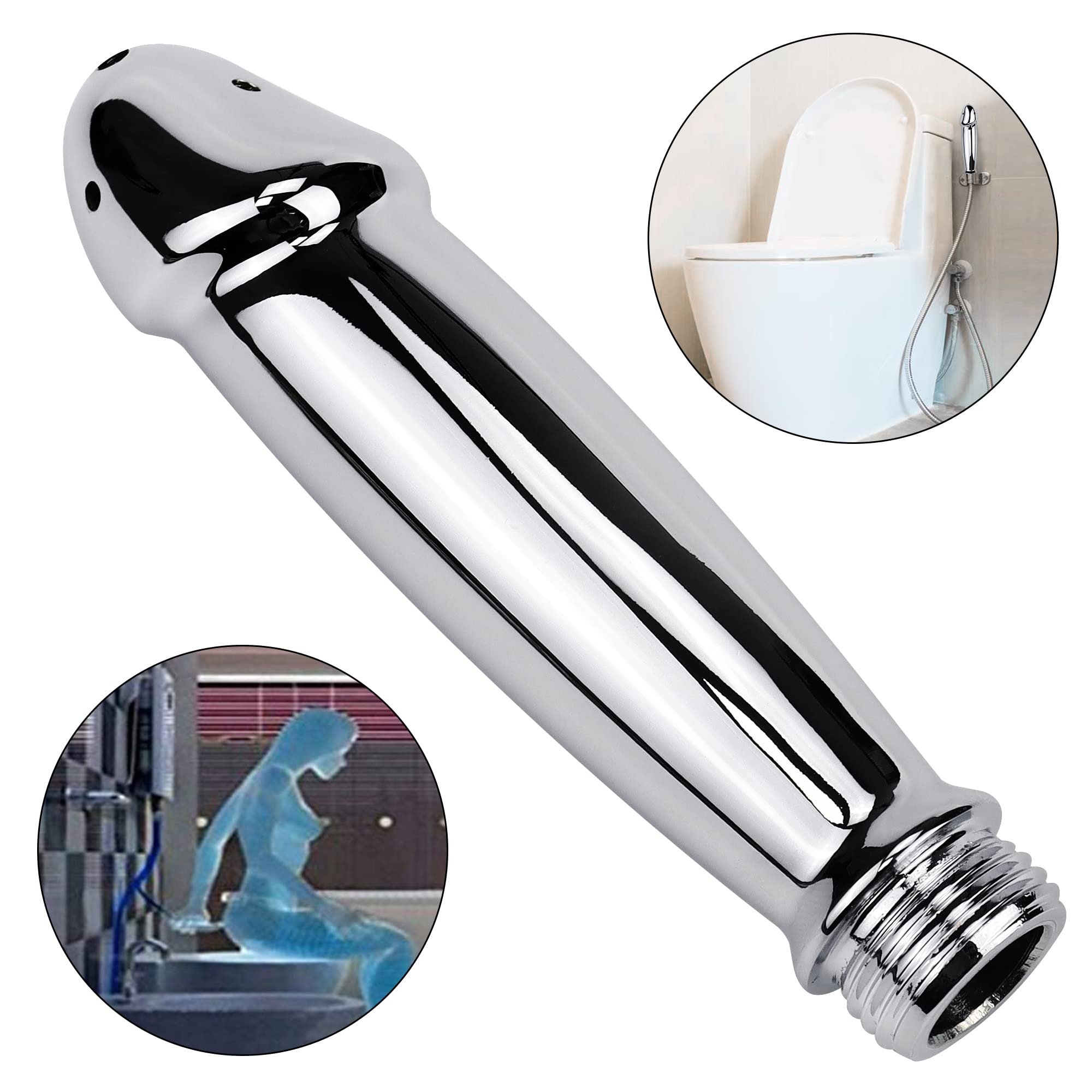 Shower Douche Nozzle Shower Enema Douche Cleansing System 5 Holes Aluminum  Bath Accessories for Colonic Cleanse for Men and Women with Velvet Carry ...