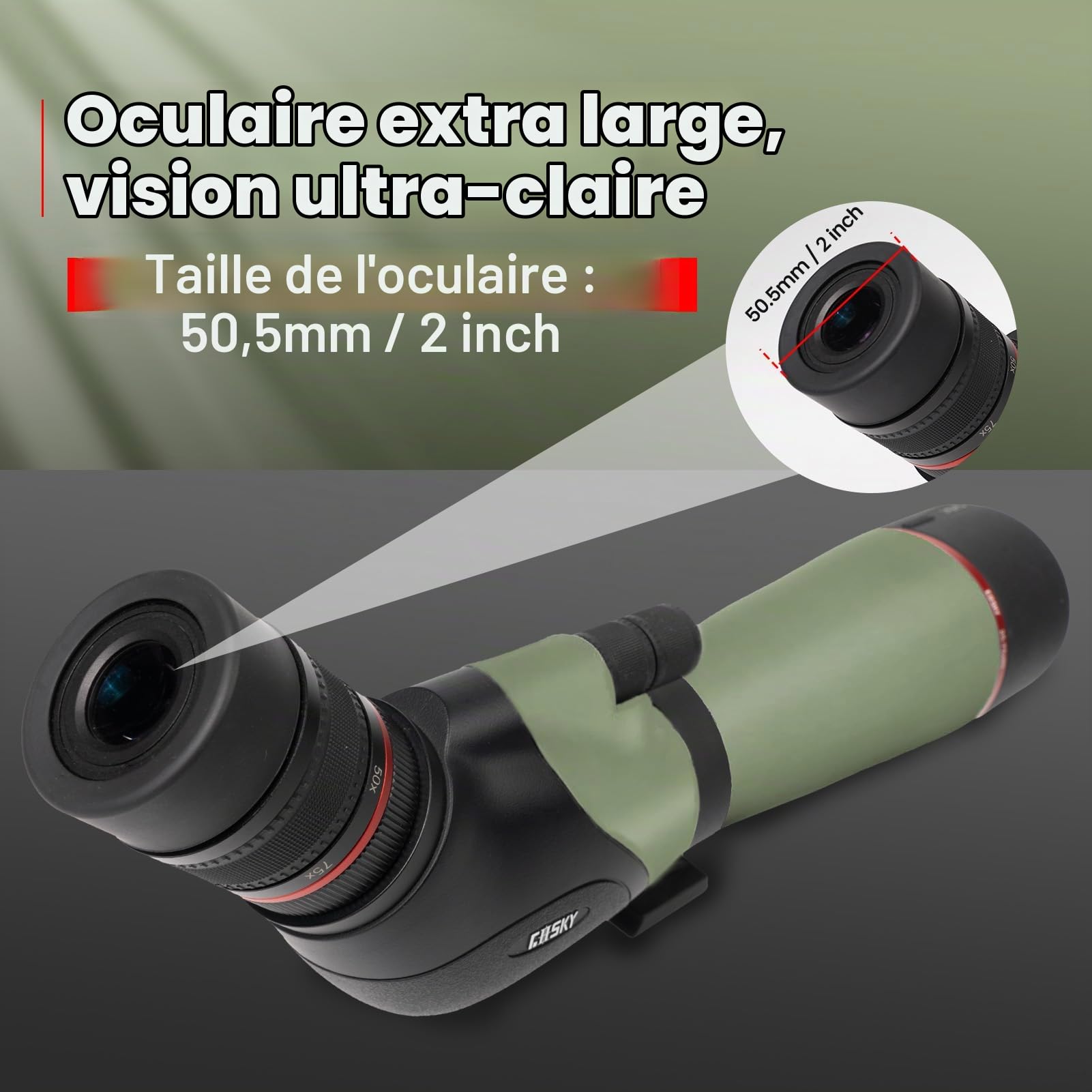 Gosky 20-60x80 Longue Vue - Télescope à Angle BAK4 - La Plus récente Lunette de visée étanche pour tir à la Cible