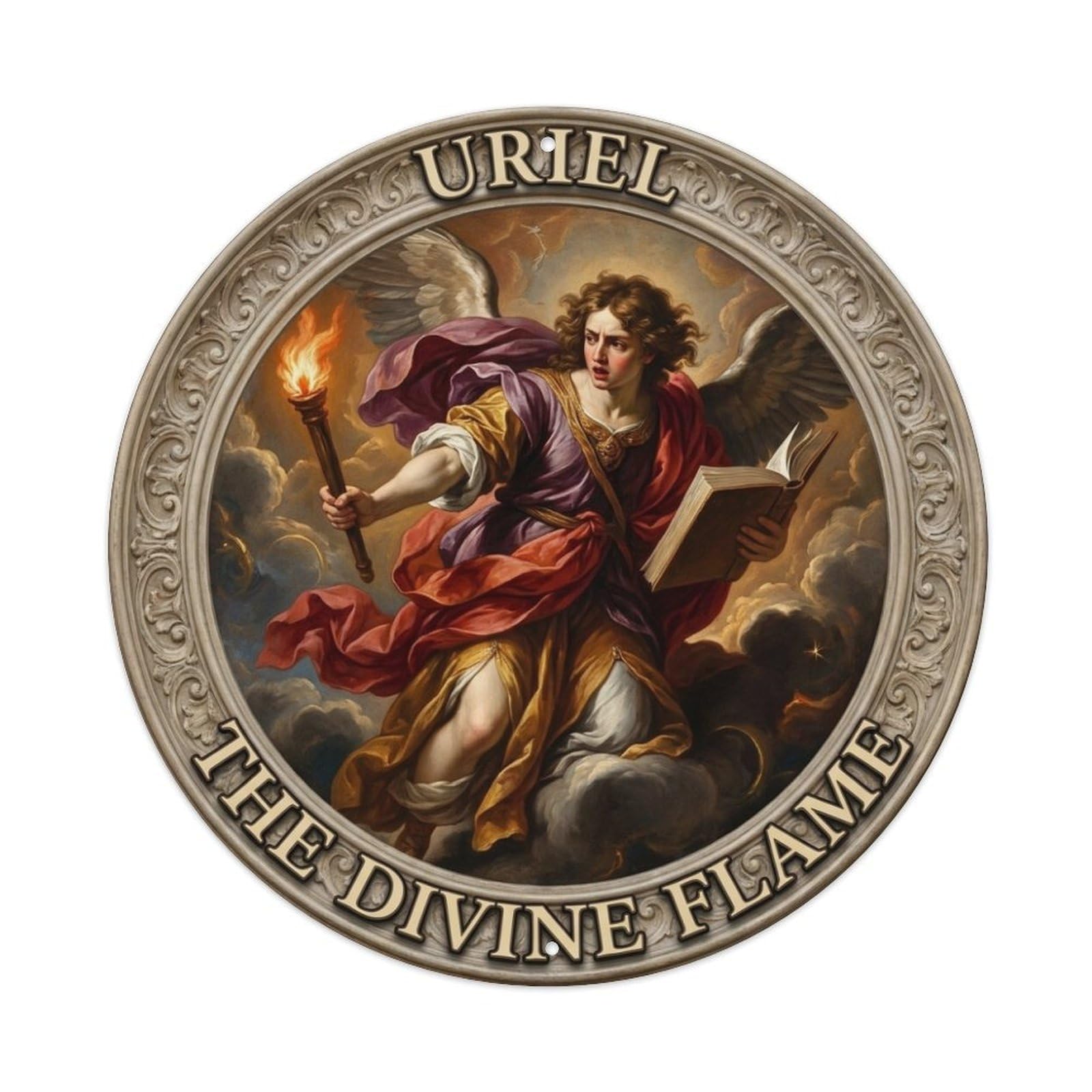 The Divine Flame Holy Wisdom Archangel Uriel Metal Tin Sign