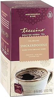 Teeccino Snickerdoodle Herbal Tea - Dessert Beverage That’s Prebiotic, Caffeine-Free & Acid Free, 25 Tea Bags