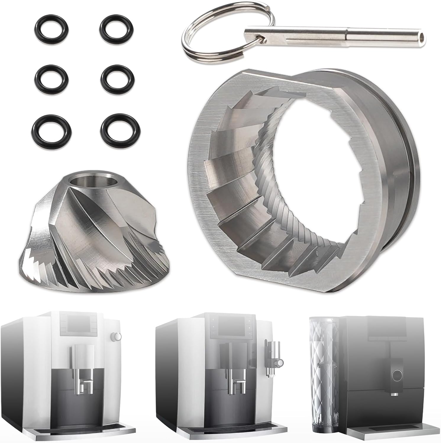 Conical Burr Grinder Set Replacement for JURA Coffee Machines – Compatible with G2, G3, E6, E8, E4, ENA4, ENA8, S8, X10, Z10, J6 Models – High-Precision Grinding for Optimal Aroma and Consistency